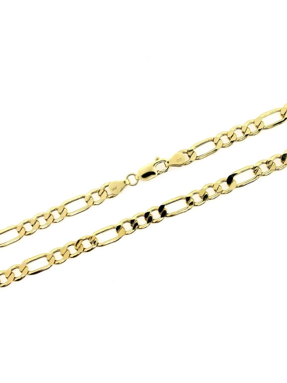 14K Real Premium Figaro Link, 4mm 22 Inch Neck Jewelry 14k gold filled necklace
