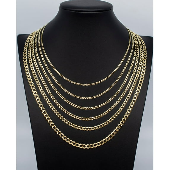 14K Real SOLID Gold Cuban Curb Link Chain, 1.5mm-5.8mm SOLID Cuban Curb Chain,14K SOLID Gold Chain Necklace Man and Woman,14K Heavy Chain (Width:2.5MM; Necklace length:18;)