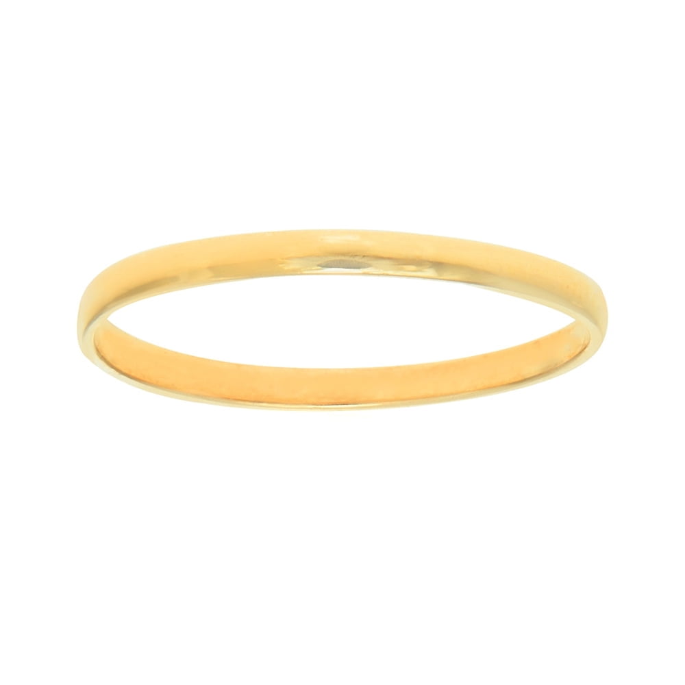 JEWELSTOP DESIGNER JEWELRY FOR LESS Jewelstop 14K Real Yellow Gold Shiny Round Ring Size 3