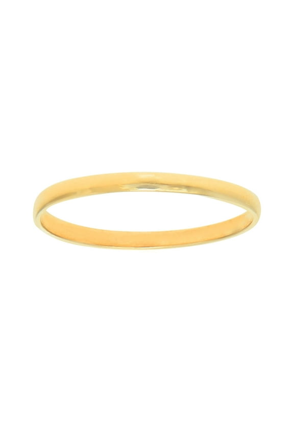 Jewelstop 14K Real Yellow Gold Shiny Round Ring Size 3