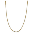 thumbnail image 1 of 14K Rhodium Plated Yellow Gold 2.75mm Tri-color Pav Valentine Chain 18 Inch, 1 of 6