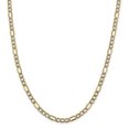 thumbnail image 1 of 14K Rhodium Plated Yellow Gold 5.25mm Semi-solid Pav� Figaro Chain 16 Inch, 1 of 6