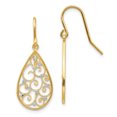 thumbnail image 1 of 14K  Rhodium Polished Teardrop Earrings, 1 of 3