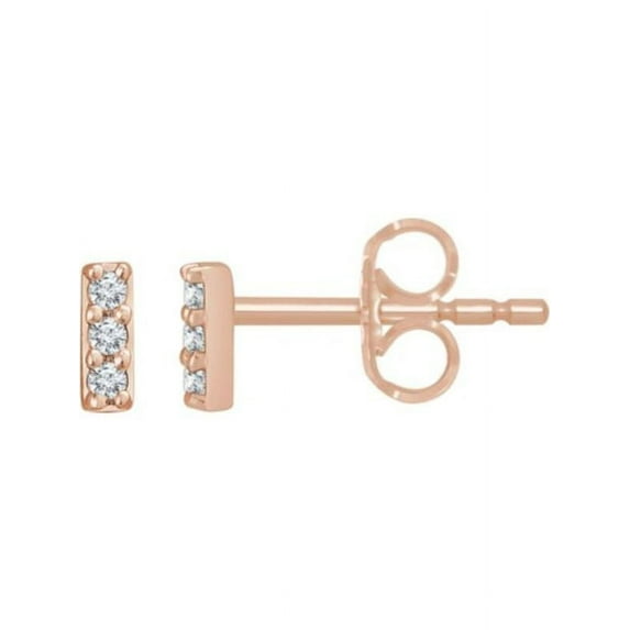 14K Rose .05 CTW Diamond Bar Earrings in 14k Rose Gold