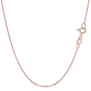 14K Rose Gold 0.5MM Cable Link Diamond-Cut Pendant Necklace Chains 16" - 24", Gold Necklace for Men & Women, 100% Real 14K Gold, Next Level Jewelry