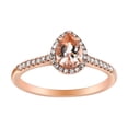 thumbnail image 1 of 14K Rose Gold 0.8 carat Diamonds and Tear Drop Pink Morganite Halo Ring by Hollywood Hills Jewelers, 1 of 5
