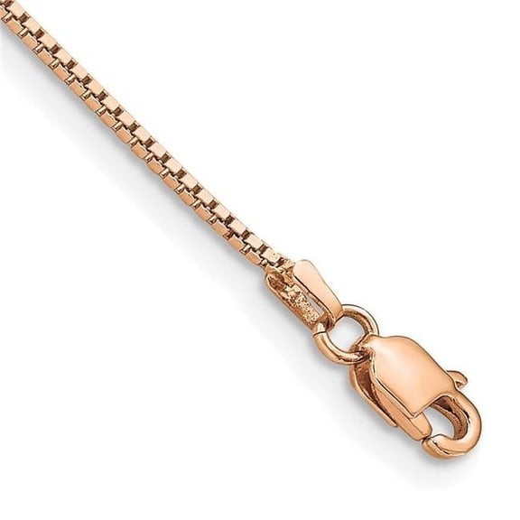 14K Rose Gold 0.95 mm 7 in. Box Chain Bracelet