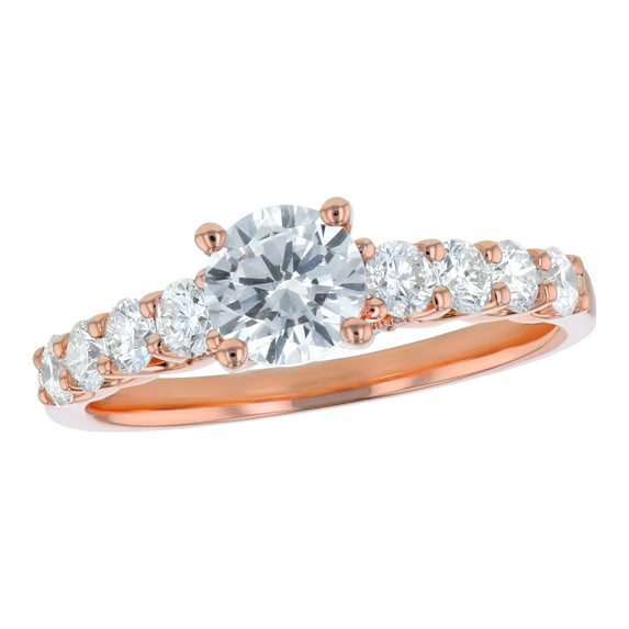 14K Rose Gold 1-1/2 cttw. Certified Diamonds Round-cut Solitaire Engagement Ring by Hollywood Hills Jewelers