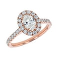 thumbnail image 1 of 14K Rose Gold 1-1/3 cttw. Certified Diamonds Oval-cut Halo Engagement Ring by Hollywood Hills Jewelers, 1 of 6