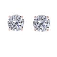 thumbnail image 1 of 14K Rose Gold  1/2 Ct White Moissanite Solitaire Round Plated Stud Earrings by Paris Jewelry, 1 of 4