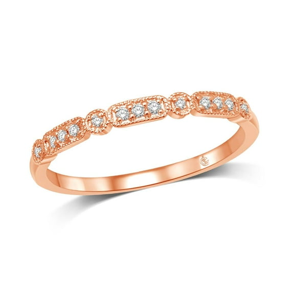 14K Rose Gold 1/20 Ct.Tw. Diamond Stackable Band