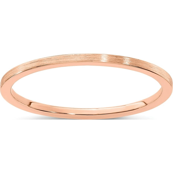 14K Rose Gold 1.2mm Flat Satin Stackable Band (Size 8.5) Made In United States stk23-120r-8.5