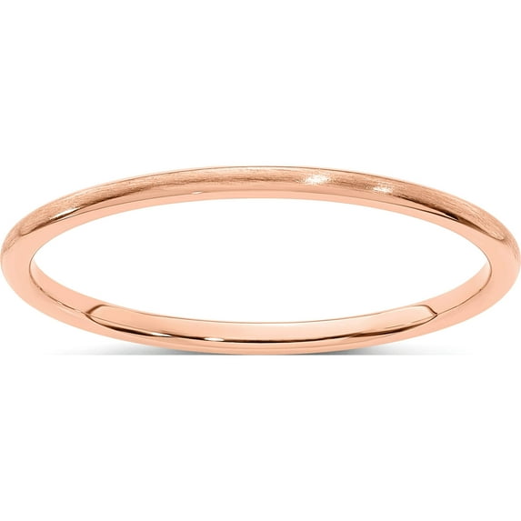 14K Rose Gold 1.2mm Half Round Satin Stackable Band (Size 6.5) Made In United States stk24-120r-6.5
