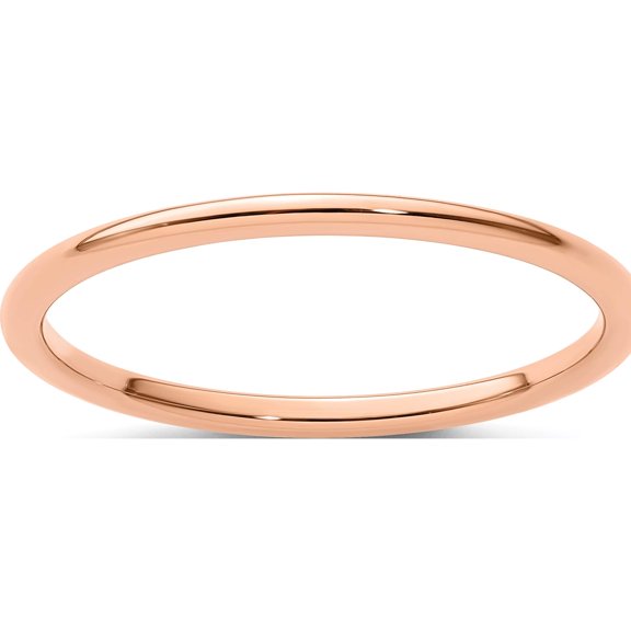 Jewelry by Sweet Pea 14K Rose Gold 1.2mm Half Round Polished Stackable Band Size 8.5