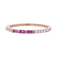 thumbnail image 1 of 14K Rose Gold 1/5 carat Diamonds and Pink Sapphires Semi Eternity Band Ring by Hollywood Hills Jewelers, 1 of 4