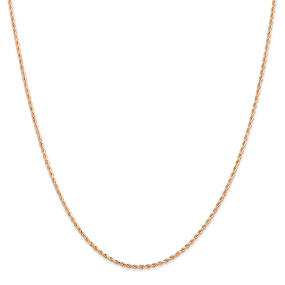 14K Rose Gold 1.50mm Diamond Cut Rope with Lobster Clasp Chain Necklace Size 30