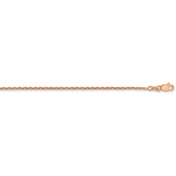 14K Rose Gold 1.65mm Solid Diamond Cut Cable Chain Necklace Size 20