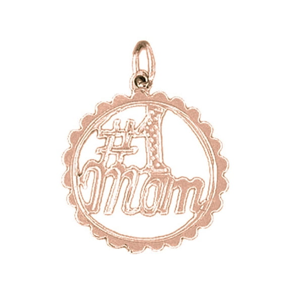 14K Rose Gold #1 Mom Pendant - 23 mm