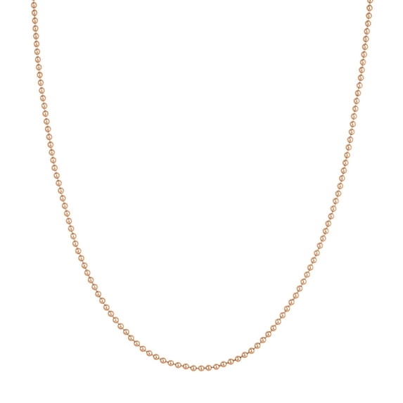 14K Rose Gold 18" 2.0mm Bead Chain Necklace - Women