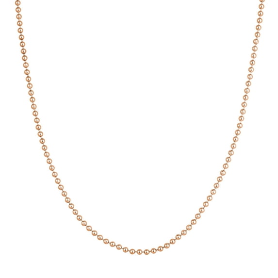 14K Rose Gold 18" 2.5mm Bead Chain Necklace - Women