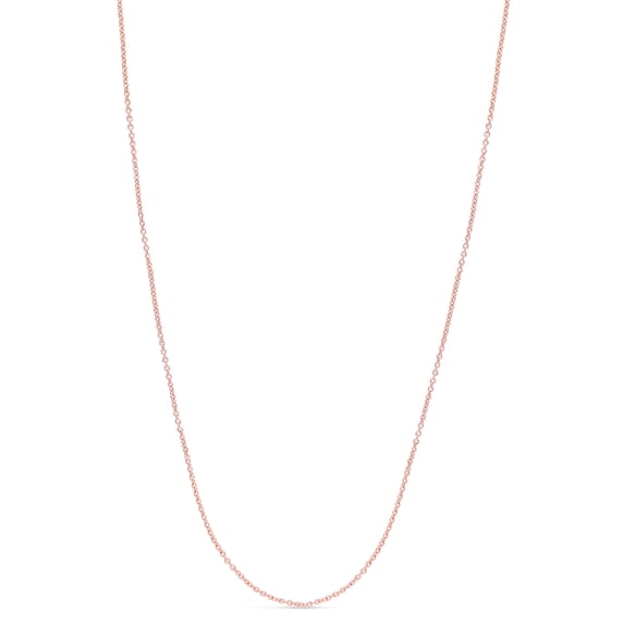 14K Rose Gold 18in Double Extendable Cable Chain with Lobster Clasp