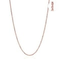 thumbnail image 1 of 14K Rose Gold 1MM Cable Link Diamond-Cut Pendant Necklace Chains 16" - 24", Gold Necklace for Men & Women, 100% Real 14K Gold, Next Level Jewelry, 1 of 3