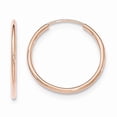 thumbnail image 1 of 14K Rose Gold 23mm x 1.5mm Endless Round Hoop Earrings, 1 of 8