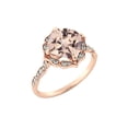 thumbnail image 1 of 14K Rose Gold 3.25 CT natural peach/pink VS Morganite Ring with Diamonds Flower Leaves Vintage, 1 of 4