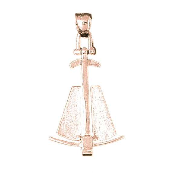 14K Rose Gold 3-D Anchor Pendant - 44 mm