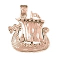 thumbnail image 1 of 14K Rose Gold 3-D Pirate Ship Pendant - 26 mm, 1 of 2