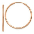 thumbnail image 1 of 14K Rose Gold 32mm x 1.5mm Endless Round Hoop Earrings, 1 of 7