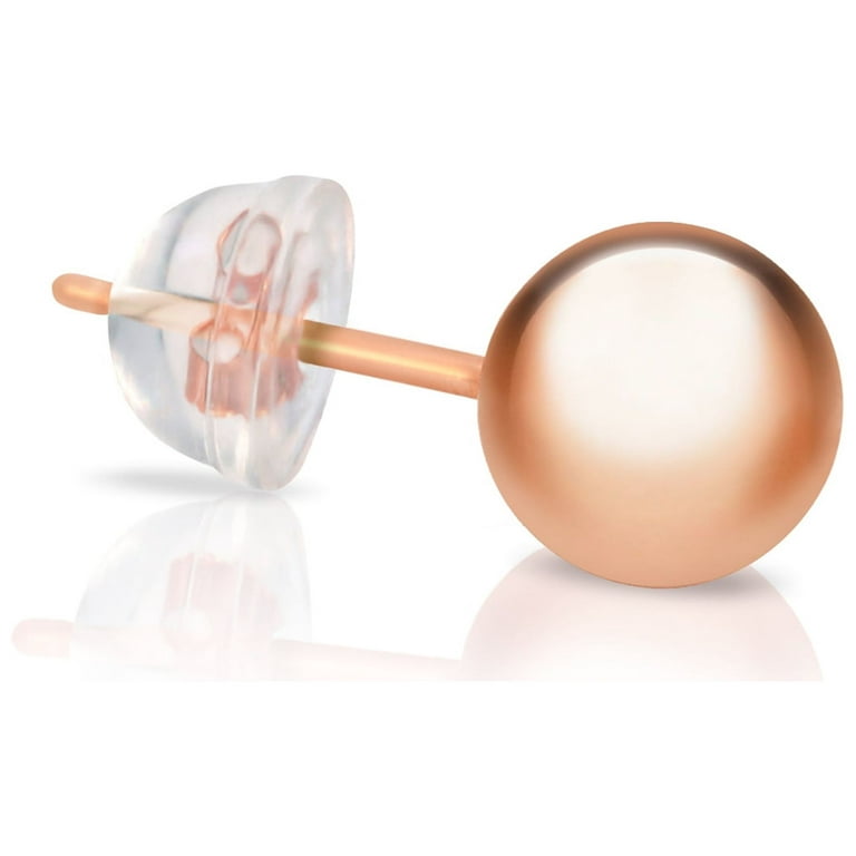 Rose gold ball stud earrings 3mm sale