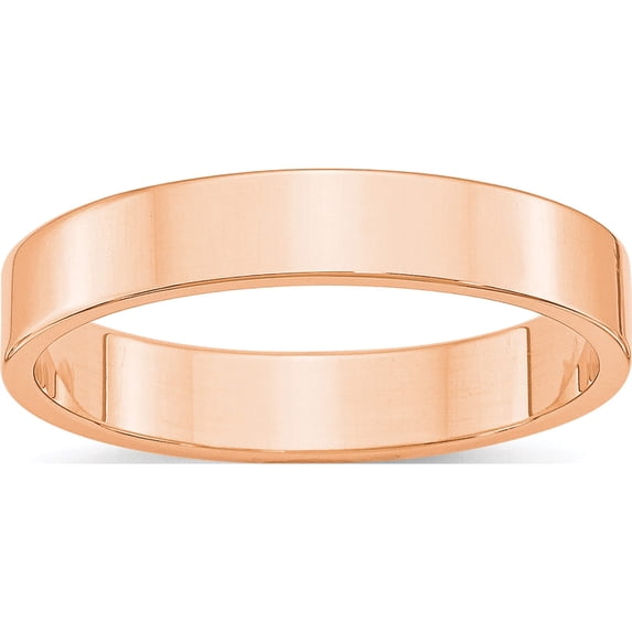 14K Rose Gold 4mm Ltw Flat Band Size 8.5 Made In United States rfll040-8.5