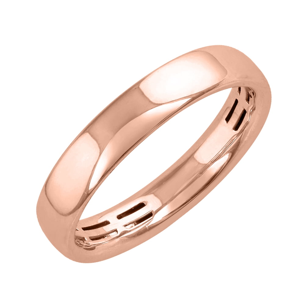 Plain Thin Curved Wedding Band In 14K Rose Gold | Fascinating Diamonds