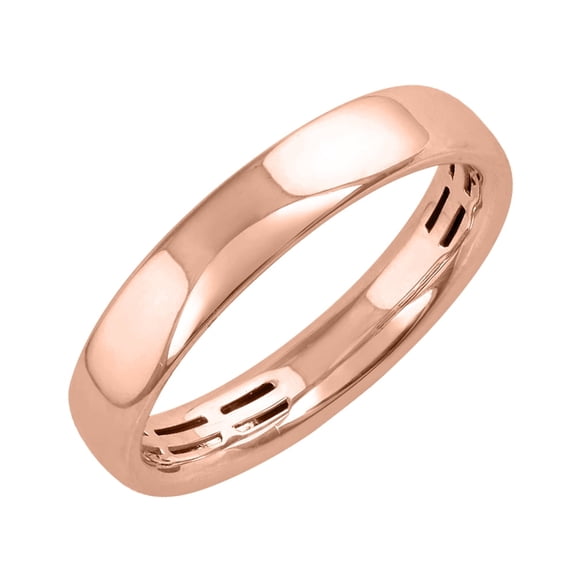 14K Rose Gold 4mm Plain Wedding Band (Ring Size 5.5)