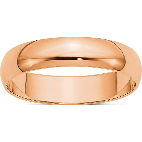 14K Rose Gold 5mm Ltw Half Round Band Size 8.5 Made In United States rhrl050-8.5