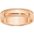 thumbnail image 1 of 14K Rose Gold 6mm Milgrain Half Round Band Size 13 Made In United States rm060-13, 1 of 4