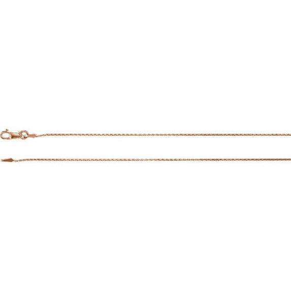 14K Rose Gold .9mm Wheat 16" Chain