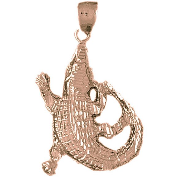 14K Rose Gold Aligator Pendant - 41 mm