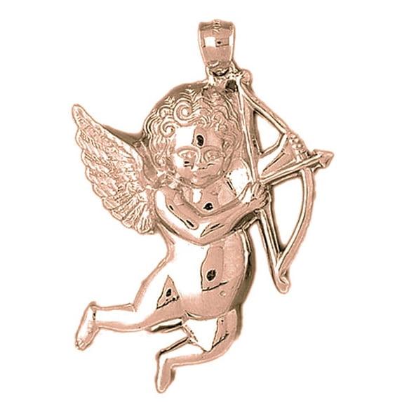 14K Rose Gold Angel Pendant - 54 mm