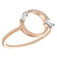 thumbnail image 1 of 14K Rose Gold Baguette Diamond Geometric Cluster Band Open Circle Ring 1/8 CT., 1 of 5