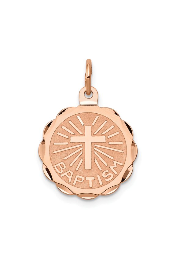 14K Rose Gold Baptism Charm