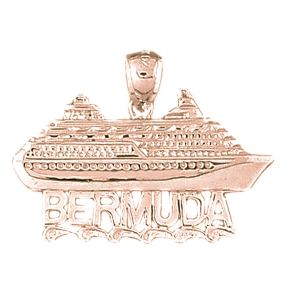 14K Rose Gold Bermuda Cruise Ship Pendant - 23 mm
