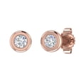 thumbnail image 1 of 14K Rose Gold Bezel Set Round Diamond Stud Earrings (1/10 Carat) (SI1-SI2 Clarity), 1 of 3