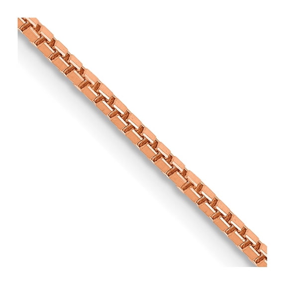 14K Rose Gold Box Chain Styles Necklace 24 inch 1.3 mm Link with Lobster Clasp