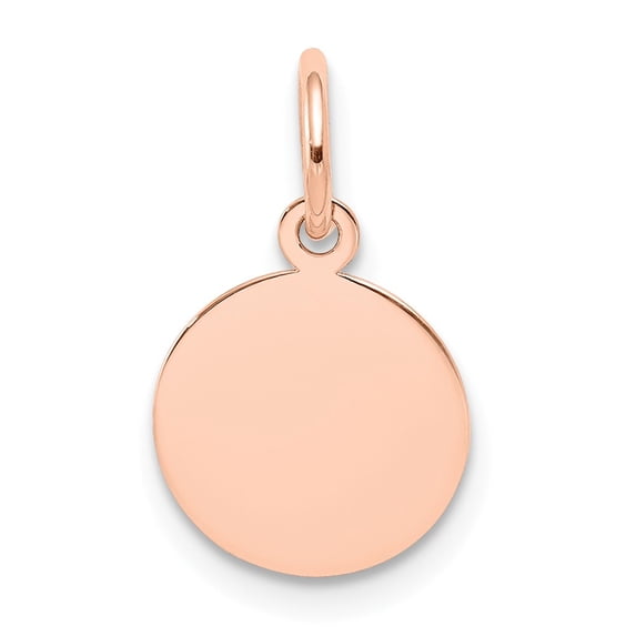 14K Rose Gold Charm Pendant 16 mm 10 Plain .018 Gauge Circular Engraveable Disc