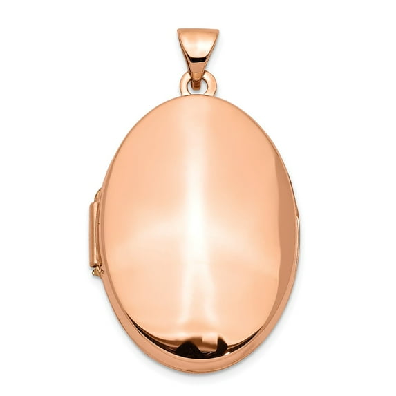 14K Rose Gold Charm Pendant Polished 26Mm Domed Oval Locket