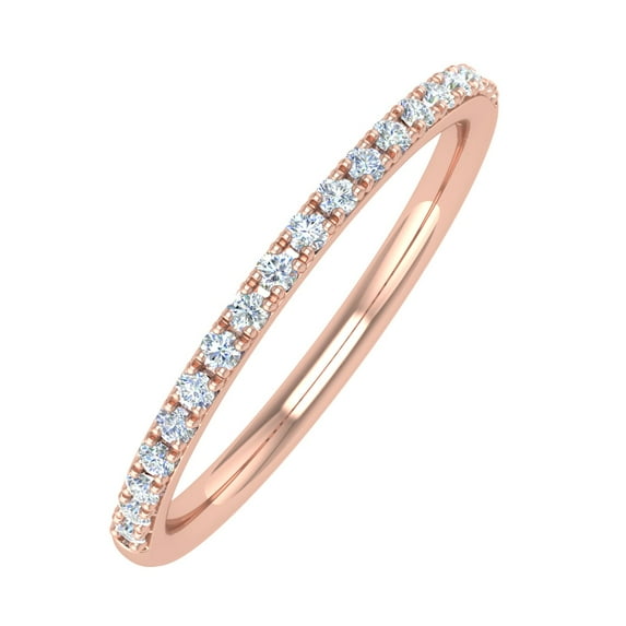 14K Rose Gold Classic Diamond Wedding/Anniversary Band (0.15 Carat) (Ring Size 9.5) (SI1-SI2 Clarity)