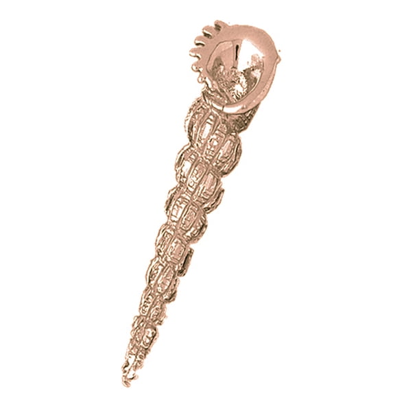 14K Rose Gold Conch Shell Pendant - 51 mm