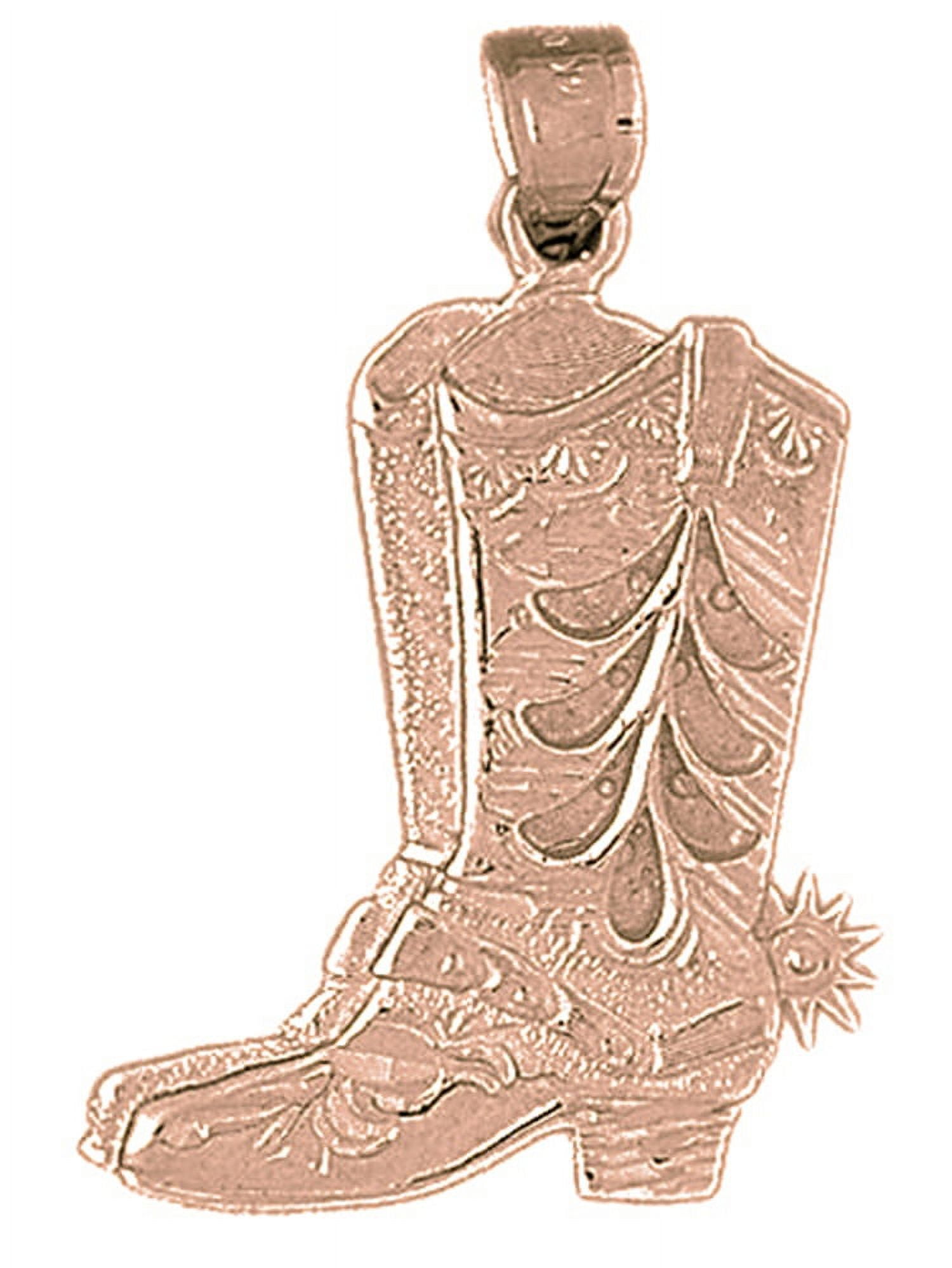 14K Rose Gold Cowboy Boots Pendant 38 mm Walmart